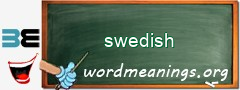 WordMeaning blackboard for swedish